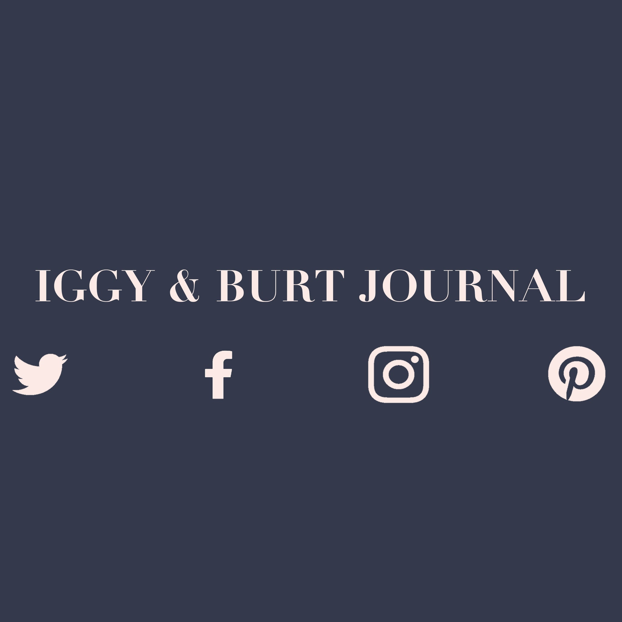Welcome to the Iggy & Burt Journal
