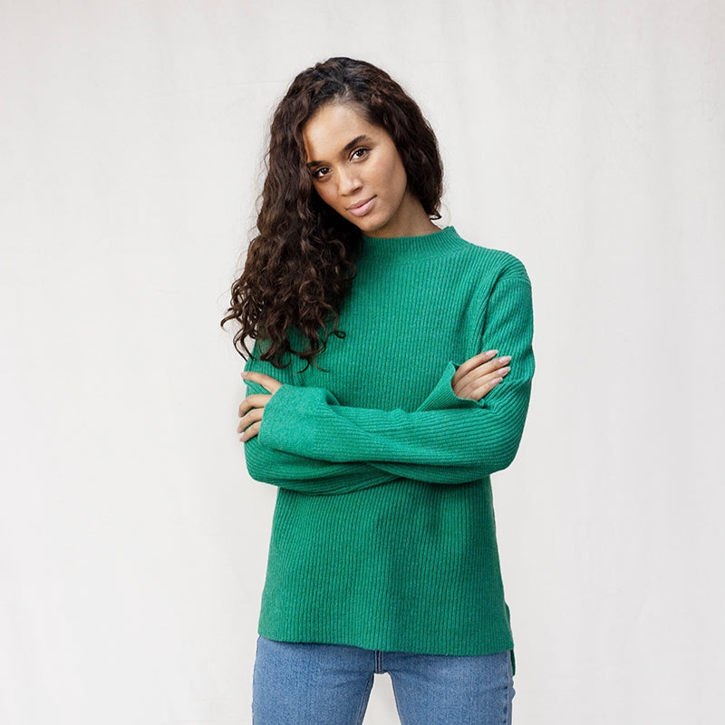 Women's Turtle Neck Ribbed Jumper 
